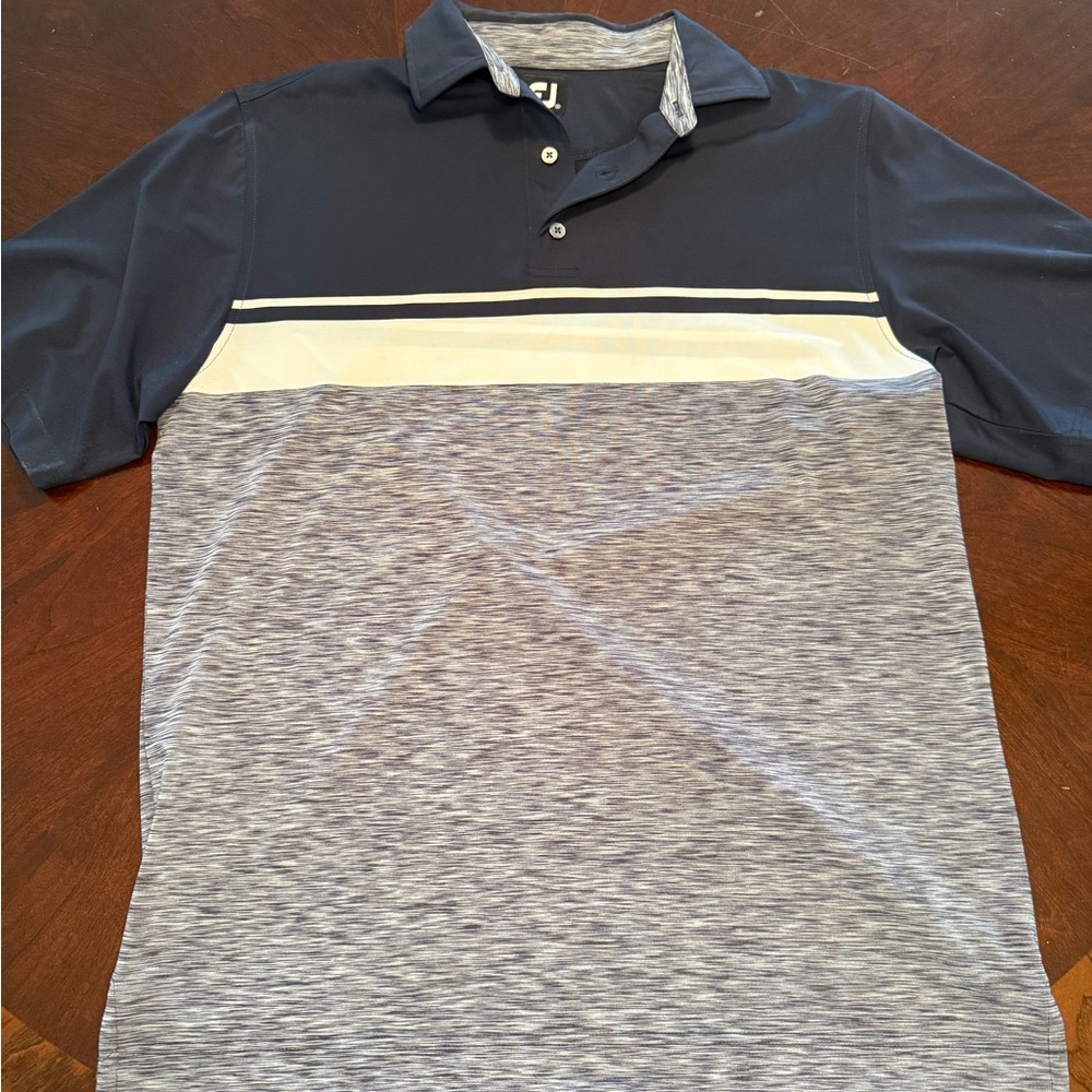 Men's Navy and Gray Polo Shirt. Golf shirt